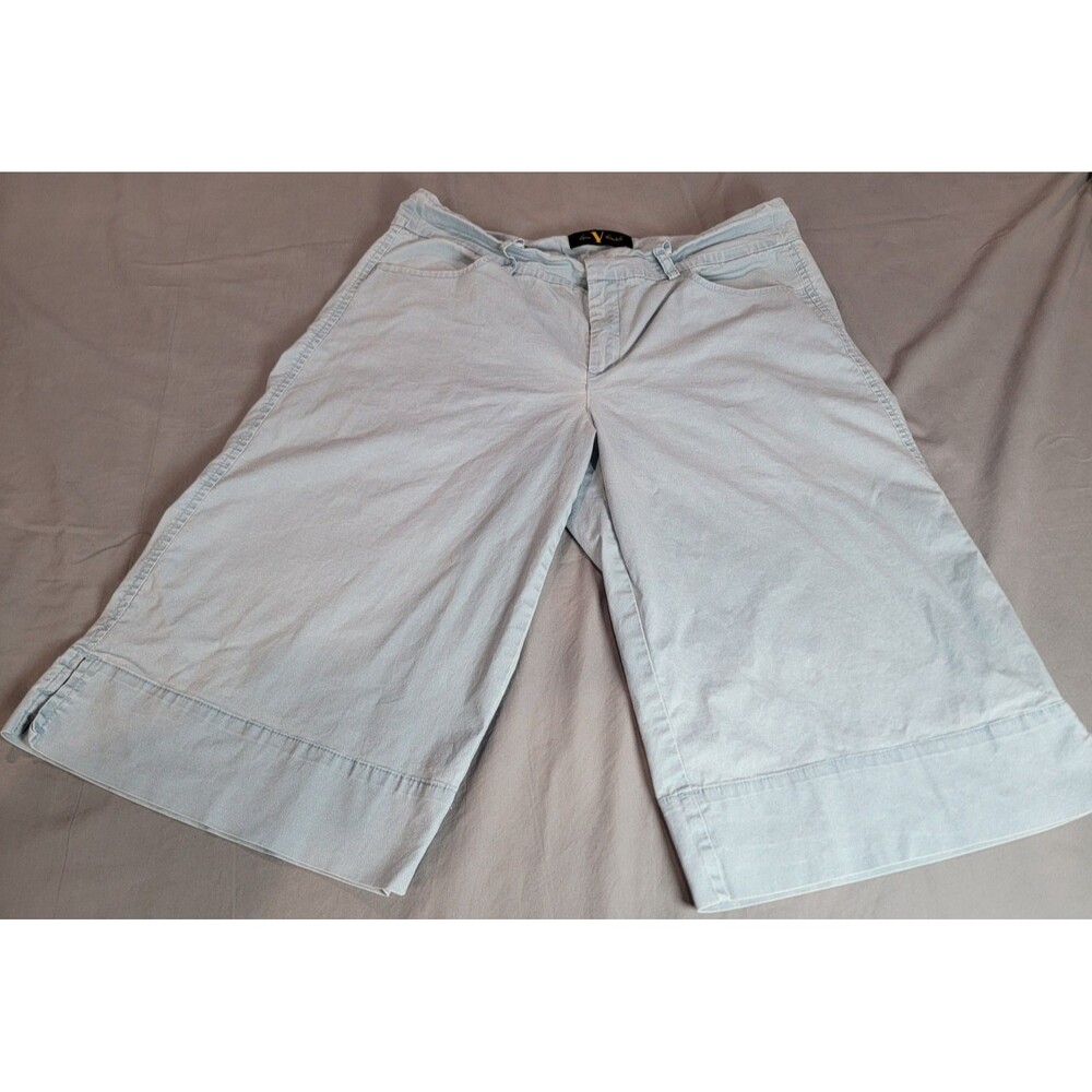 Vanilla Star Women’s Capri Shorts Size 14 Light Blue Denim Cotton Casual